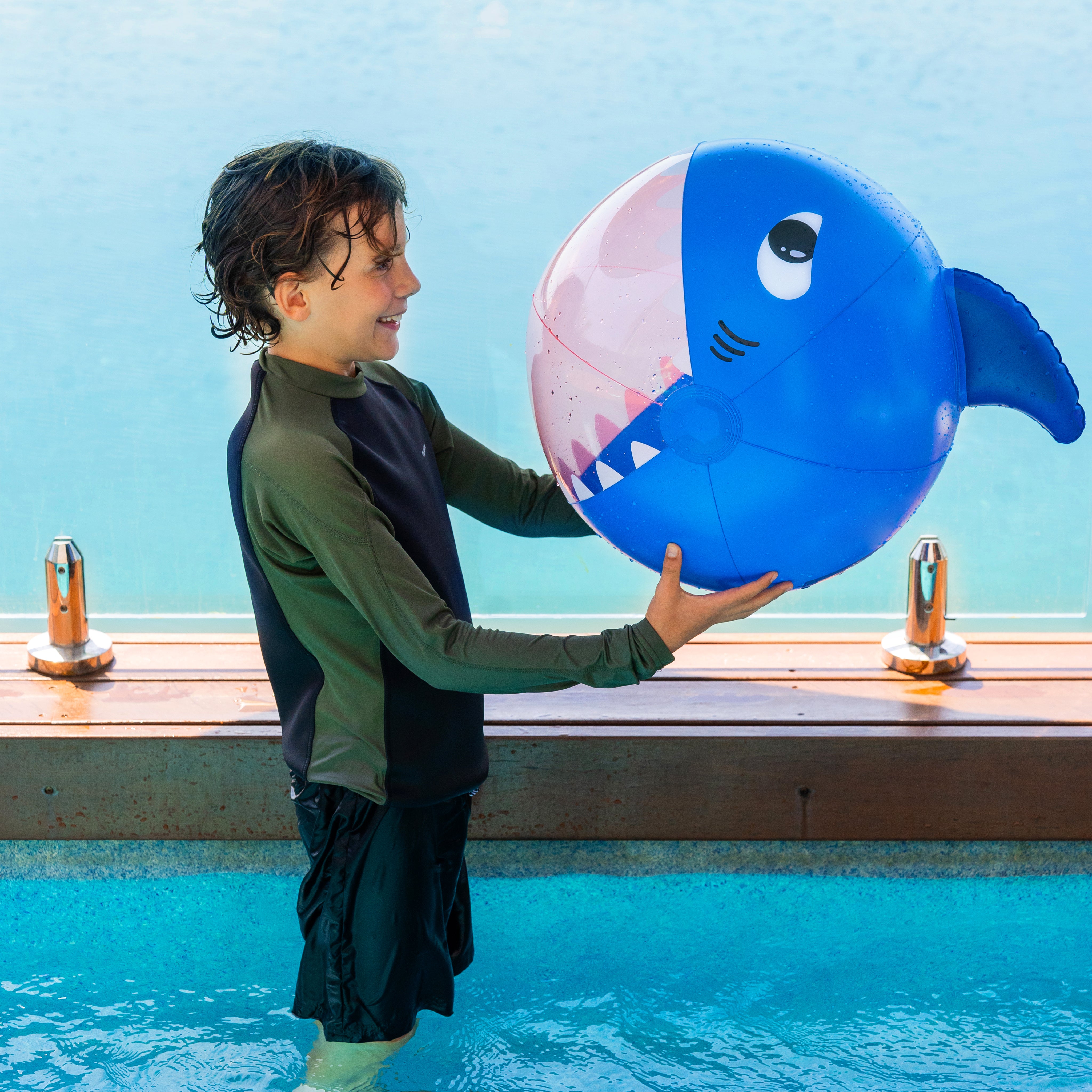 See Thru Inflatable Beach Ball - Finn the Shark