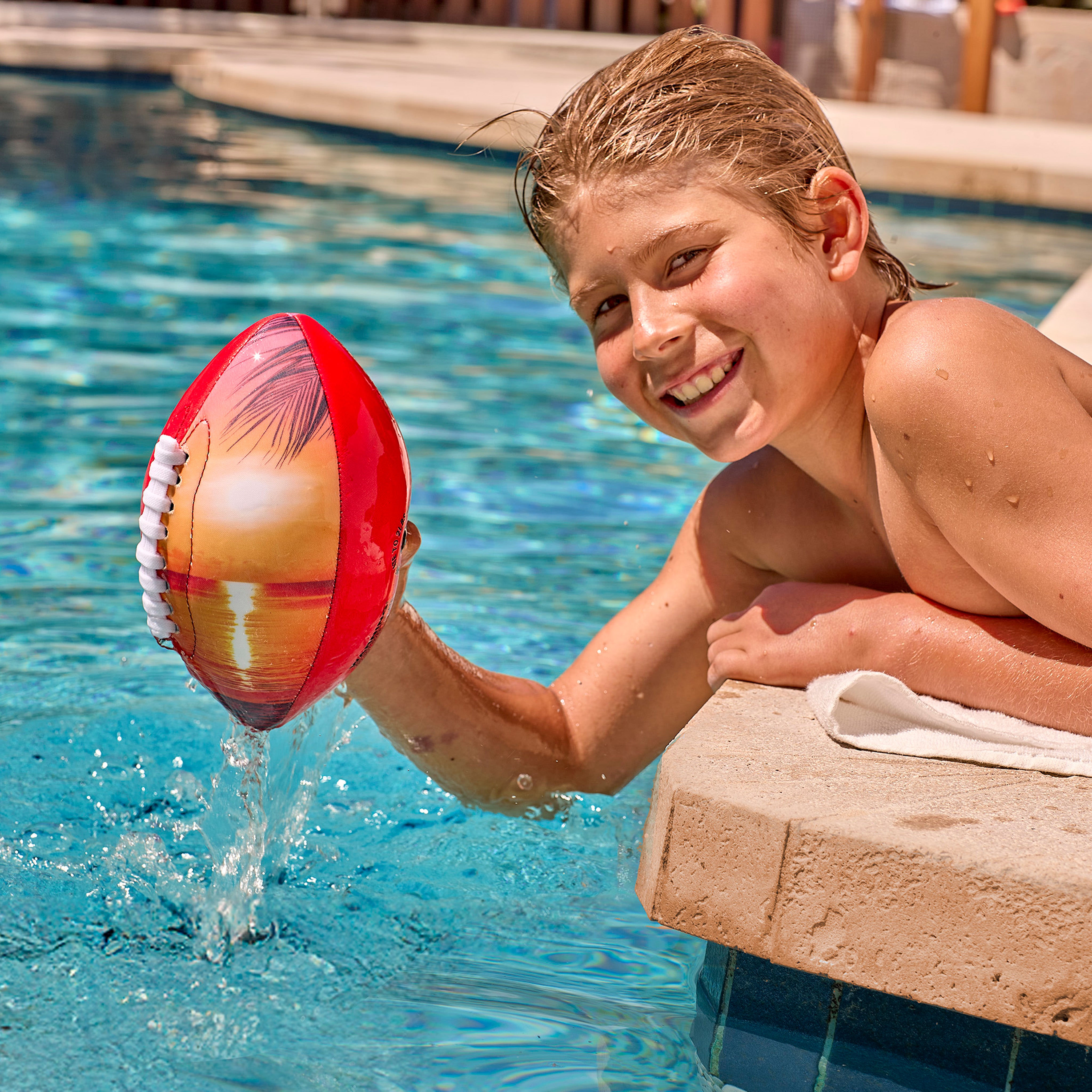 Beach Aqua Football - Electric Sunset