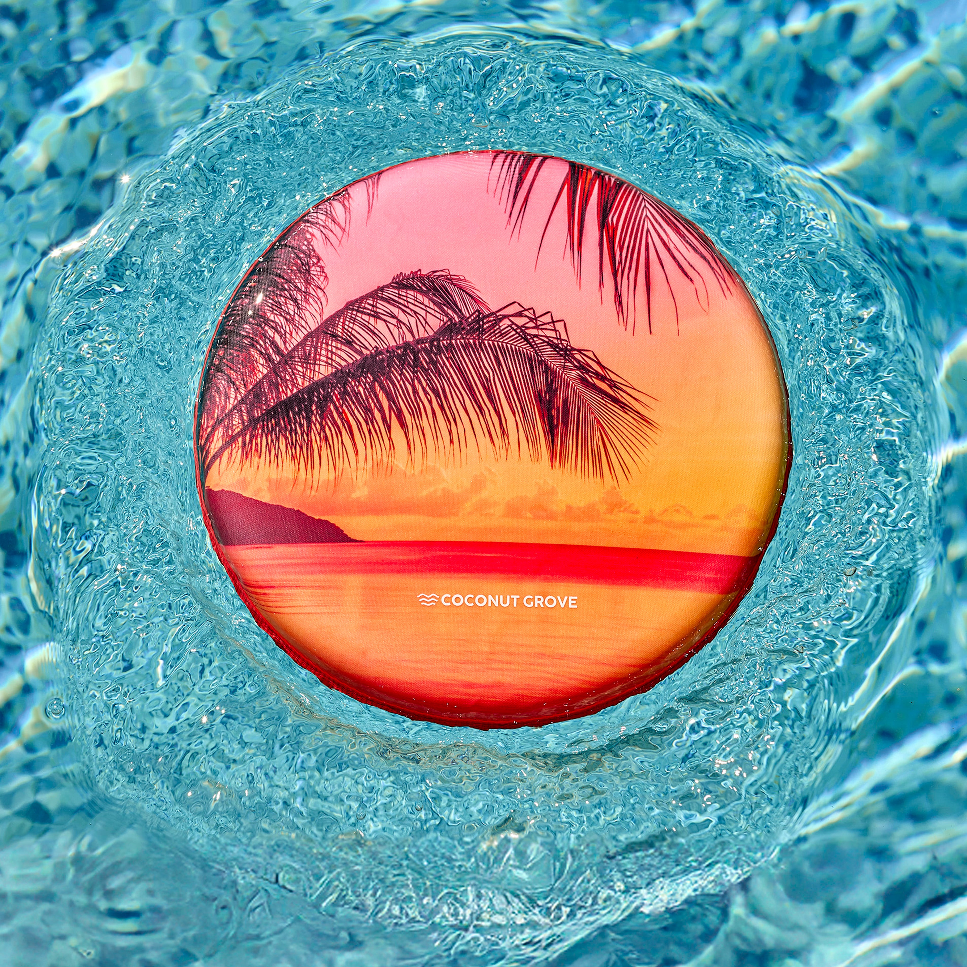 Flying Aqua Disc - Electric Sunset